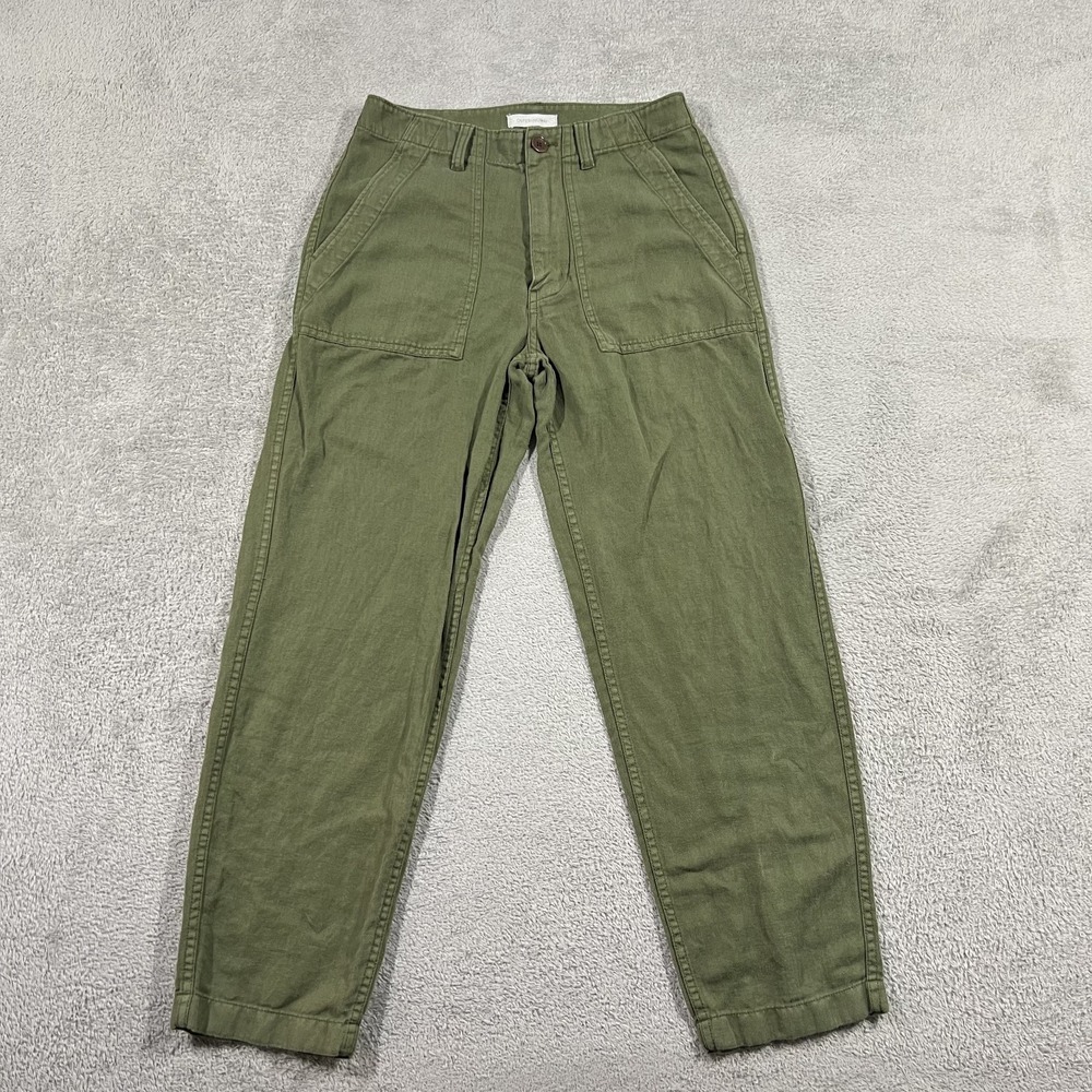 Outerknown Pants Womens 24 Green Utility Linen Blend